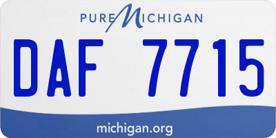 MI license plate DAF7715