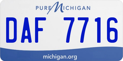 MI license plate DAF7716