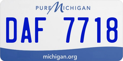 MI license plate DAF7718