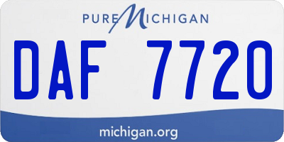 MI license plate DAF7720