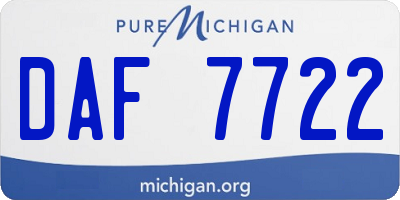 MI license plate DAF7722