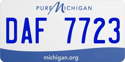 MI license plate DAF7723