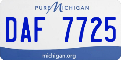 MI license plate DAF7725