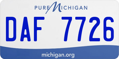 MI license plate DAF7726