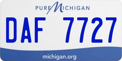 MI license plate DAF7727