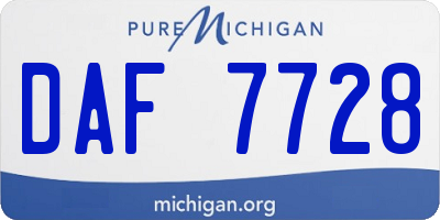 MI license plate DAF7728