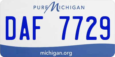 MI license plate DAF7729