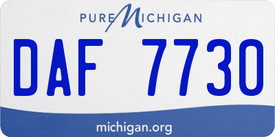 MI license plate DAF7730
