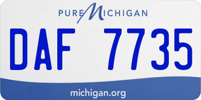 MI license plate DAF7735