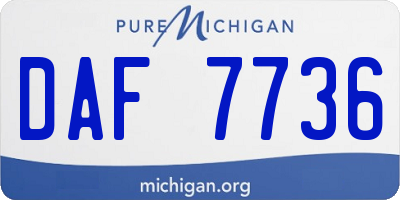MI license plate DAF7736