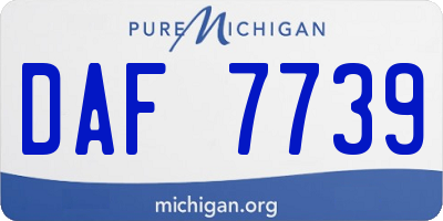 MI license plate DAF7739