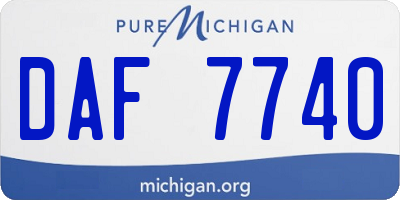 MI license plate DAF7740
