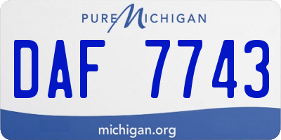 MI license plate DAF7743