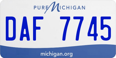 MI license plate DAF7745