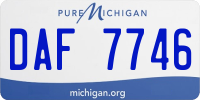 MI license plate DAF7746