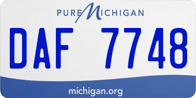 MI license plate DAF7748
