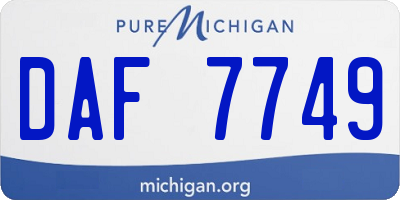 MI license plate DAF7749