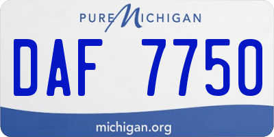 MI license plate DAF7750