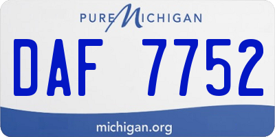 MI license plate DAF7752