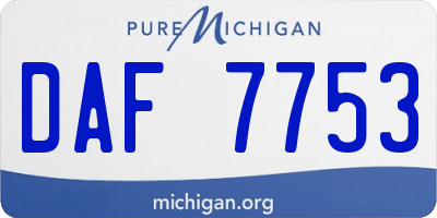 MI license plate DAF7753