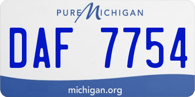 MI license plate DAF7754