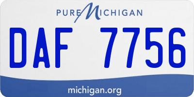 MI license plate DAF7756