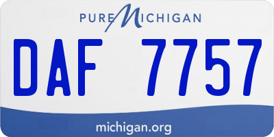 MI license plate DAF7757