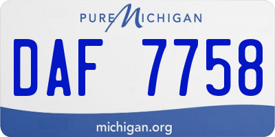 MI license plate DAF7758