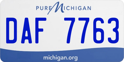 MI license plate DAF7763