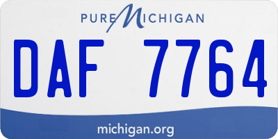 MI license plate DAF7764