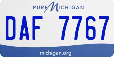 MI license plate DAF7767