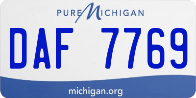 MI license plate DAF7769