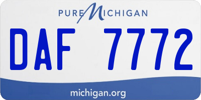 MI license plate DAF7772