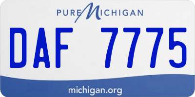 MI license plate DAF7775