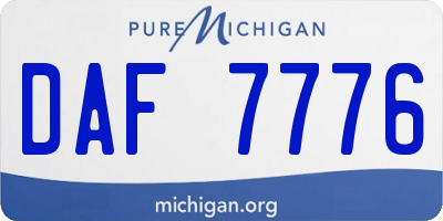 MI license plate DAF7776