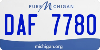 MI license plate DAF7780
