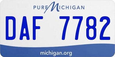 MI license plate DAF7782