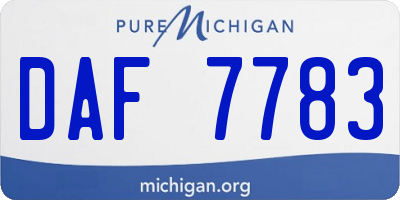 MI license plate DAF7783
