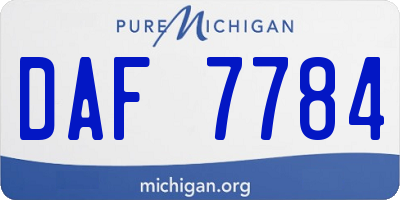 MI license plate DAF7784