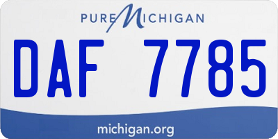 MI license plate DAF7785