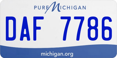 MI license plate DAF7786