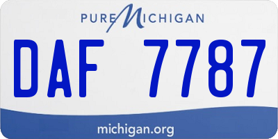 MI license plate DAF7787