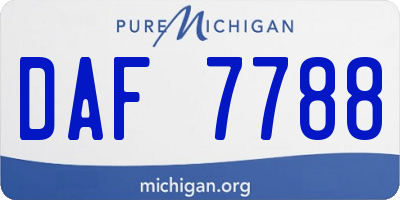 MI license plate DAF7788