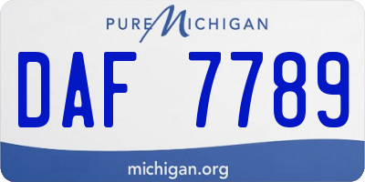 MI license plate DAF7789