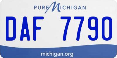 MI license plate DAF7790