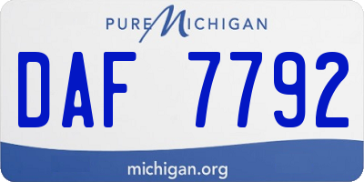 MI license plate DAF7792