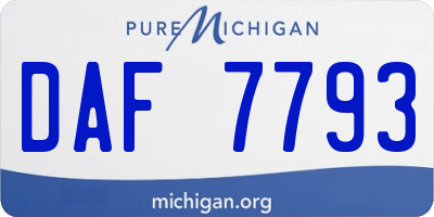 MI license plate DAF7793