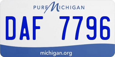 MI license plate DAF7796