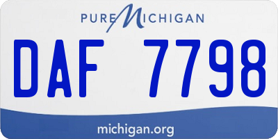 MI license plate DAF7798