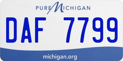 MI license plate DAF7799